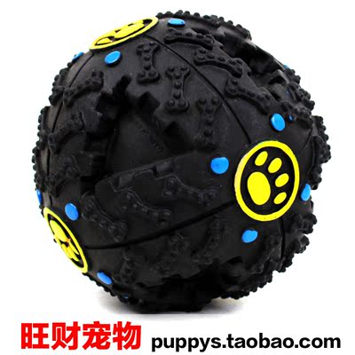 黑色狗狗漏食球玩具 大号 会叫的漏食球，有小号可选