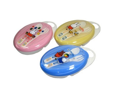 米菲宝宝餐具套装 儿童叉勺便携式磨研盒 幼儿饭盒 MF-4845