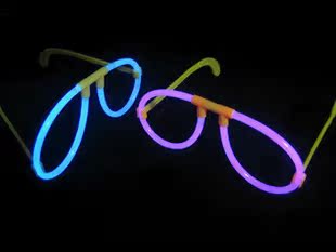 荧光棒眼镜 荧光发夹 荧光手镯 圆形 发光眼镜架子 荧光棒配件