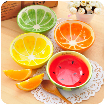 创意手绘水果碗可爱米饭碗 陶瓷彩色碗 汤碗杂果碗创意餐具小碟子
