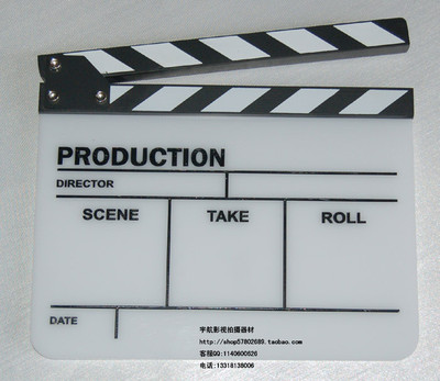 影楼道具 标准英文电影 场记板 电影打板 导演板(有机材料)