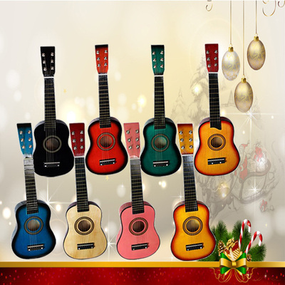 23寸木质儿童小吉他可弹奏 玩具小吉他送背带 儿童节礼物生日礼物