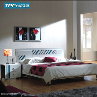 台湾先驱 特价简约现代床收纳床1.5 1.8米升级高箱储物双人床头柜