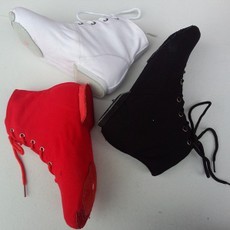 帆布 爵士靴/爵士鞋/爵士舞鞋/舞蹈鞋/练功鞋/现代舞鞋男女同款红