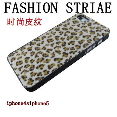 豹纹壳 iphone4/4s手机壳 保护壳 手机套 苹果5C 手机贴钻 批发