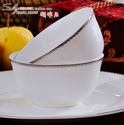 景德镇陶瓷餐具56头高档韩式碗盘碟套装正品骨瓷餐具套装新婚