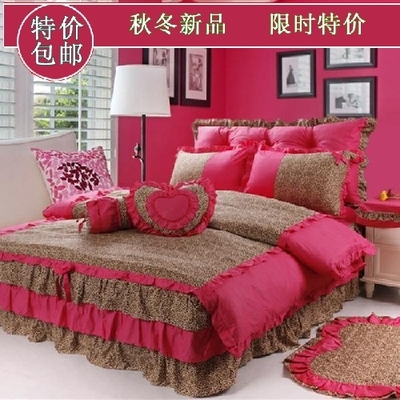 特价 公主床上用品 韩版床罩式四件套纯棉斜纹床裙1.2米1.5米1.8