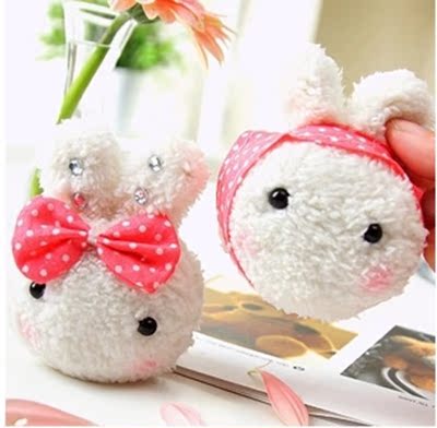 特价韩国可爱情侣饭团兔包包手机挂件毛绒玩具结婚用品礼品礼物