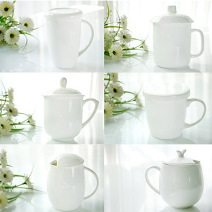 唐山骨瓷纯白创意情侣马克杯茶杯杯子陶瓷水杯盖杯瓷杯包邮