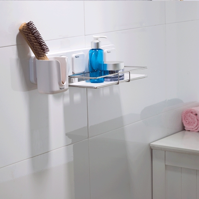 嘉宝DIY吸盘置物架套装 卫生间置物架含收纳盒 卫浴吸盘式置物架