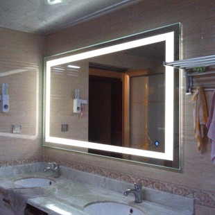 简约现代欧式超高清铝合金防水浴室镜子防雾镜卫生间壁挂式带灯镜
