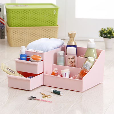 希斯朵特大号韩国抽屉式化妆品收纳盒 创意桌面收纳盒 塑料整理箱