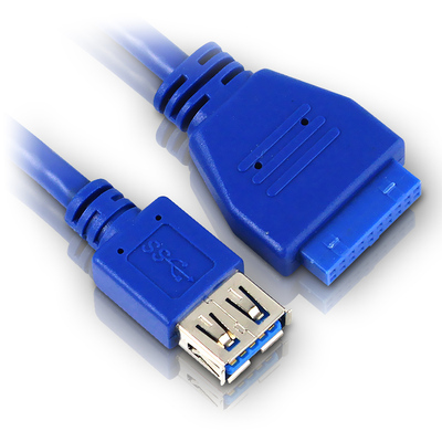 绍茂芝 USB3.0主板扩展卡 PCI位直插主板20pin转USB3.0 A母 0.5米