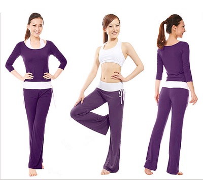 2015秋冬季新款瑜伽服莫代尔大码瑜珈健身服装三件套表演运动套装