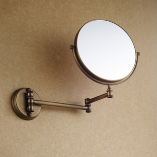 全铜复古 仿古化妆美容镜 双面放大 欧式折叠 浴室梳妆镜子 特价