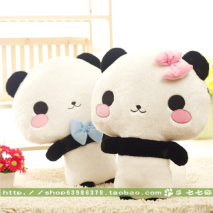 萌萌熊猫情侣抱枕娃娃 毛绒玩具靠垫 公仔 生日礼物女生