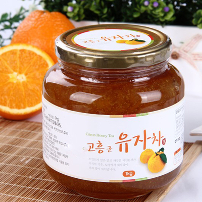 送勺 包邮 韩国柚子茶 原装柚子茶 全韩文 高兴蜂蜜柚子茶 1Kg