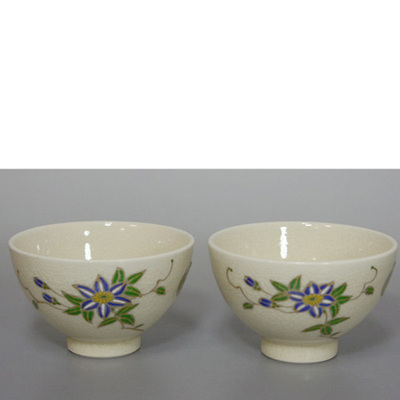 日本 鹿儿岛萨摩烧陶器 手绘陶瓷茶杯子 茶碗对杯 裂纹装饰礼品