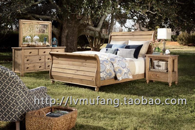 南京 纯实木 欧式 美式家具 1.5 1.8米 美式风格双人床 家具定制