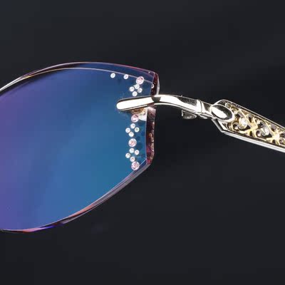 概念眼镜架YEIN魅影993女韩国镶钻切边架近视正品钛合金切工定制