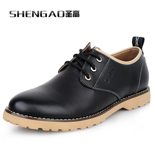 圣高2015新款男士增高鞋6CM 韩版真皮英伦板鞋 男式商务休闲皮鞋