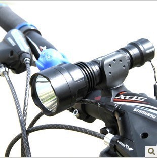 正品C8Q5强光手电筒充电自行车灯前灯夜骑单车灯 远射 超亮