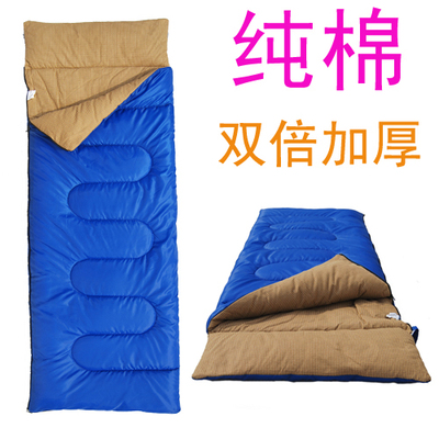 100%纯棉睡袋 可互拼成双人睡袋 户外野营居家值班