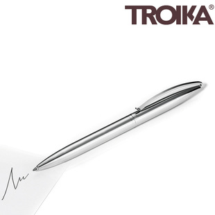 德国Troika进口圆珠笔金属杆原子笔旋转签字笔高档文具不锈钢笔芯