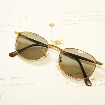 新品 概念设计 金属质感 潮感 文艺复古 杏黄色 个性太阳镜 墨镜