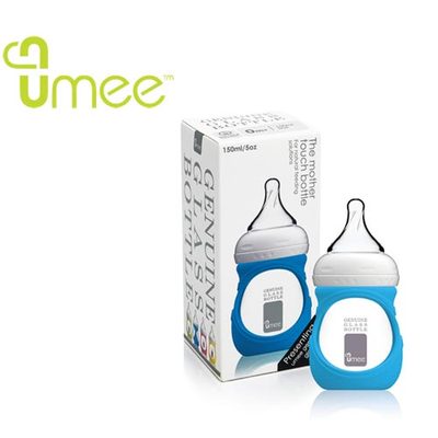 荷兰umee玻璃奶瓶防胀气婴儿奶瓶宽口径奶瓶防吐奶150ml含保护套