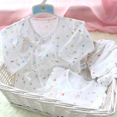 新生婴儿0-3月1岁内衣服 男女童宝宝6夏装薄款纯棉纱布和尚服套装