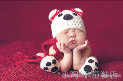 宝宝造型衣 手工毛线编织 可爱小熊老鼠 卡通毛衣 百天周岁照