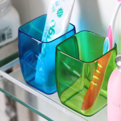 包邮透明洗刷杯 漱口杯创意 情侣洗刷杯套装 刷牙杯塑料 生活用品