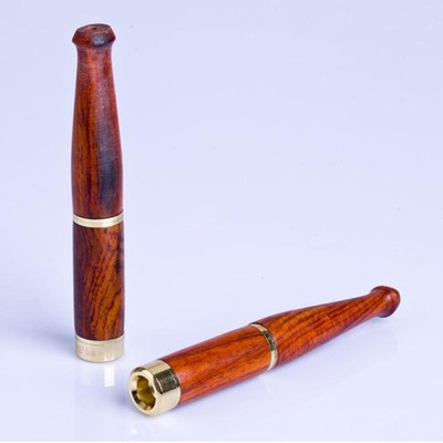 平心缘 老挝红酸枝拉杆换芯双过滤烟嘴过滤器可清洗木质红木烟斗