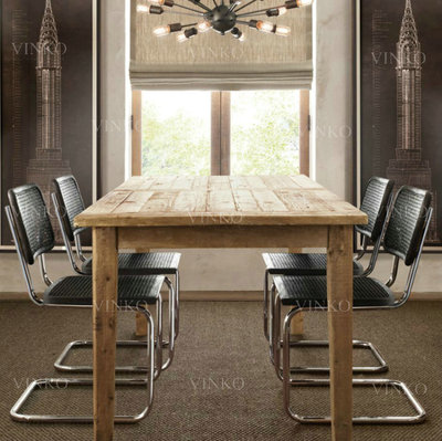 VINKO莫高家居出口美国/法式复古实木家具/贝克利老松木长餐桌