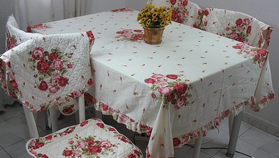 时尚家居 田园大红玫瑰 绗缝椅套+椅垫