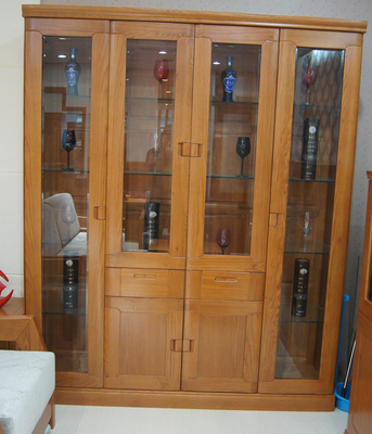 酒柜玄关隔断现代原木玻璃/实木展示柜红橡榆木中式客厅特价家具
