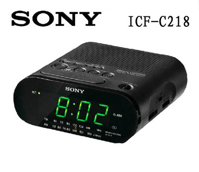 索尼 ICF-C218 钟控收音机 闹钟  耐用LED钟   附操作说明和电池