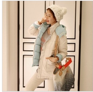 韩国代购 韩版羽绒棉服 两面穿修身中长款保暖棉衣 棉服外套女