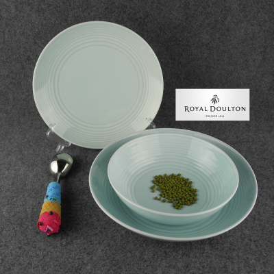 道尔顿欧式陶瓷餐具碗盘套装简约蓝色汤碗菜盘汤菜盆西餐餐具