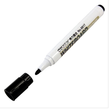 得力6817黑色儿童办公用品会议彩色白板笔可擦水笔可擦不可加墨水