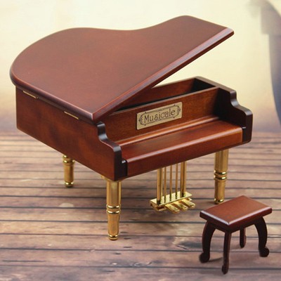 创意礼品送女友三角钢琴音乐盒八音盒男女生日情人节礼物免邮刻