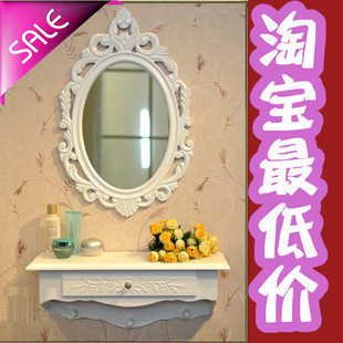 特价迷你时尚壁挂梳妆台镜韩式欧式简约影楼镜小户型化妆台浴室镜