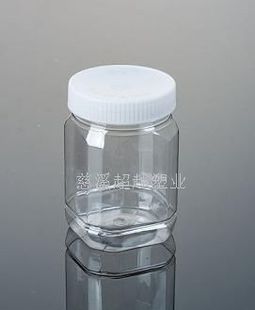 500g方形透明PET塑料瓶 500G蜂蜜瓶 食品包装瓶 含内盖(A7)