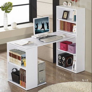宜家书柜台式电脑桌自由组合书架书桌实用木桌办公桌家用学习桌子