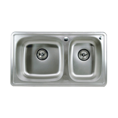 九牧厨房洗菜盆双槽不锈钢加厚一体成型水槽单品 06059
