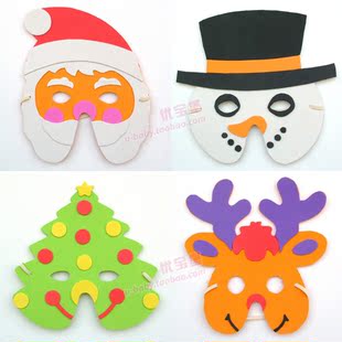 圣诞节面具 圣诞老人驯鹿树雪人熊 儿童成人头饰化妆舞会表演道具