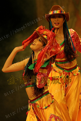 康定情歌舞蹈服演出服藏族服溜溜藏族演出服服装藏族藏族舞蹈服装