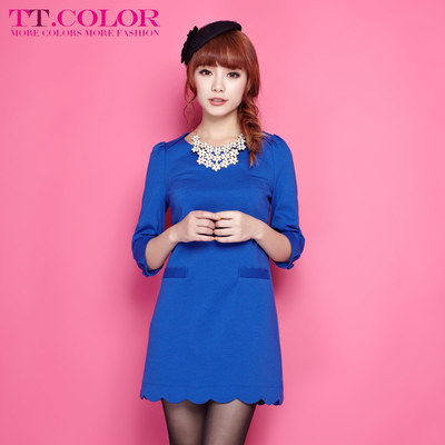 TT.COLOR2015新款秋装女装韩版时尚气质连衣裙打底裙子大码T5S41