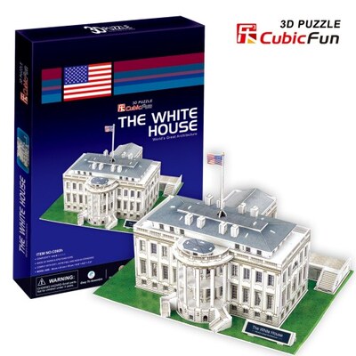 乐立方3d立体拼图纸制建筑模型美国白宫3Dpuzzle纸制手工拼装玩具
